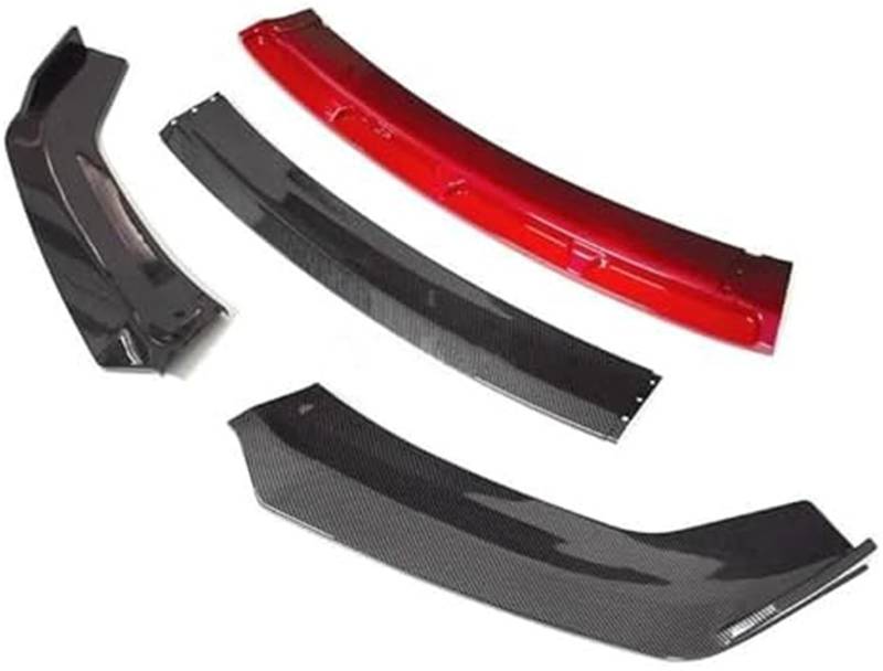 XEBRAD Splitter, for A6 C7 Limousine 2012-2016 Frontstoßstangenspoiler-Schutzplatte Lippentyp DGS Bodykit Carbon-Oberfläche Kinnschaufel-Splitter Lippensplitter(Matt Schwarz-Rot) Autospoiler-Splitter( von XEBRAD