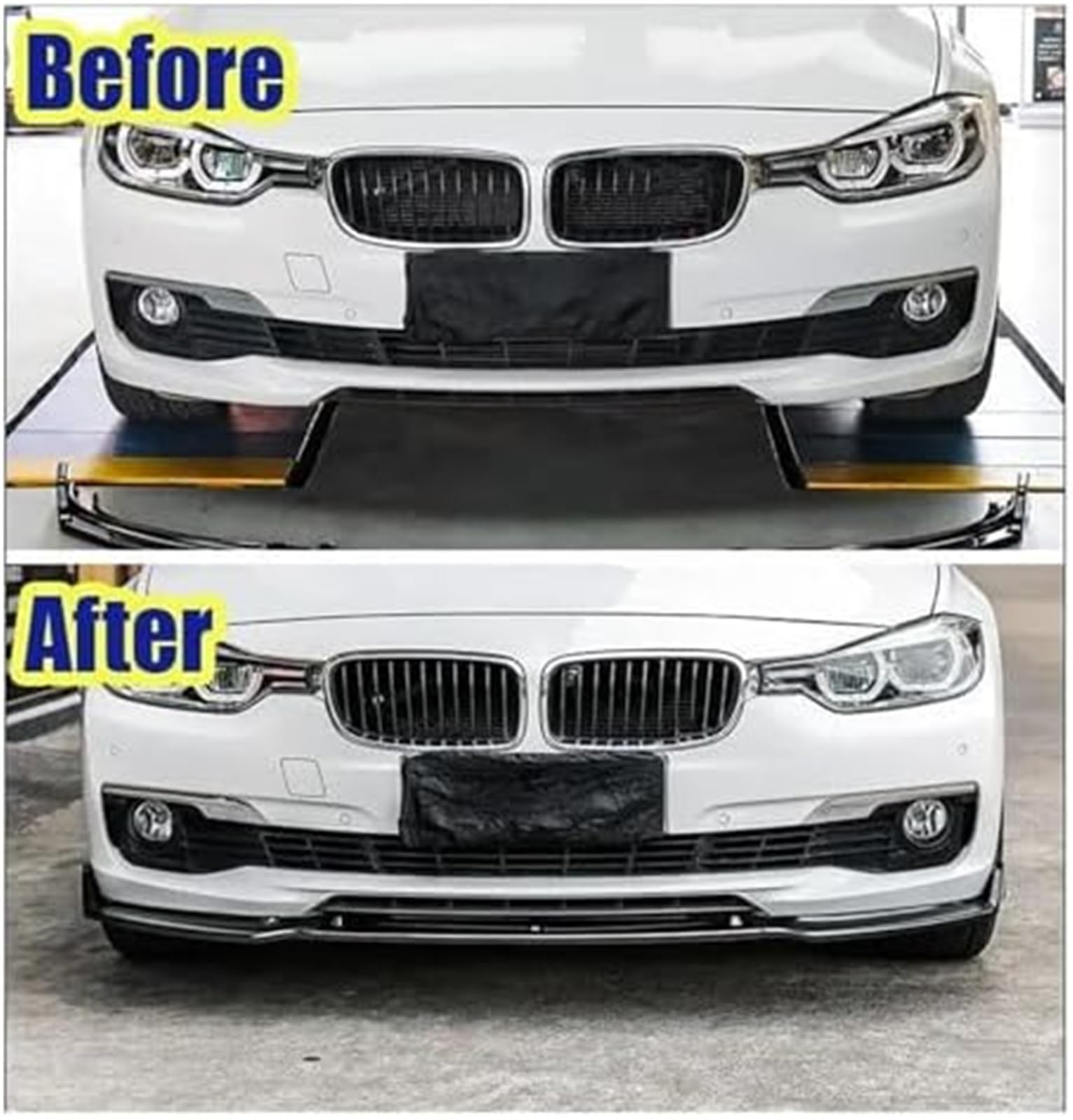 XEBRAD Splitter, for BMW, 3er F30 F35 2013-2019 Body Kit Spoiler Splitter Auto Frontstoßstange Splitter LAip ABS Stoßstange Canard Lippenschutz Abdeckung Lippensplitter(Kohlefaser 12-15) Autospoiler-S von XEBRAD