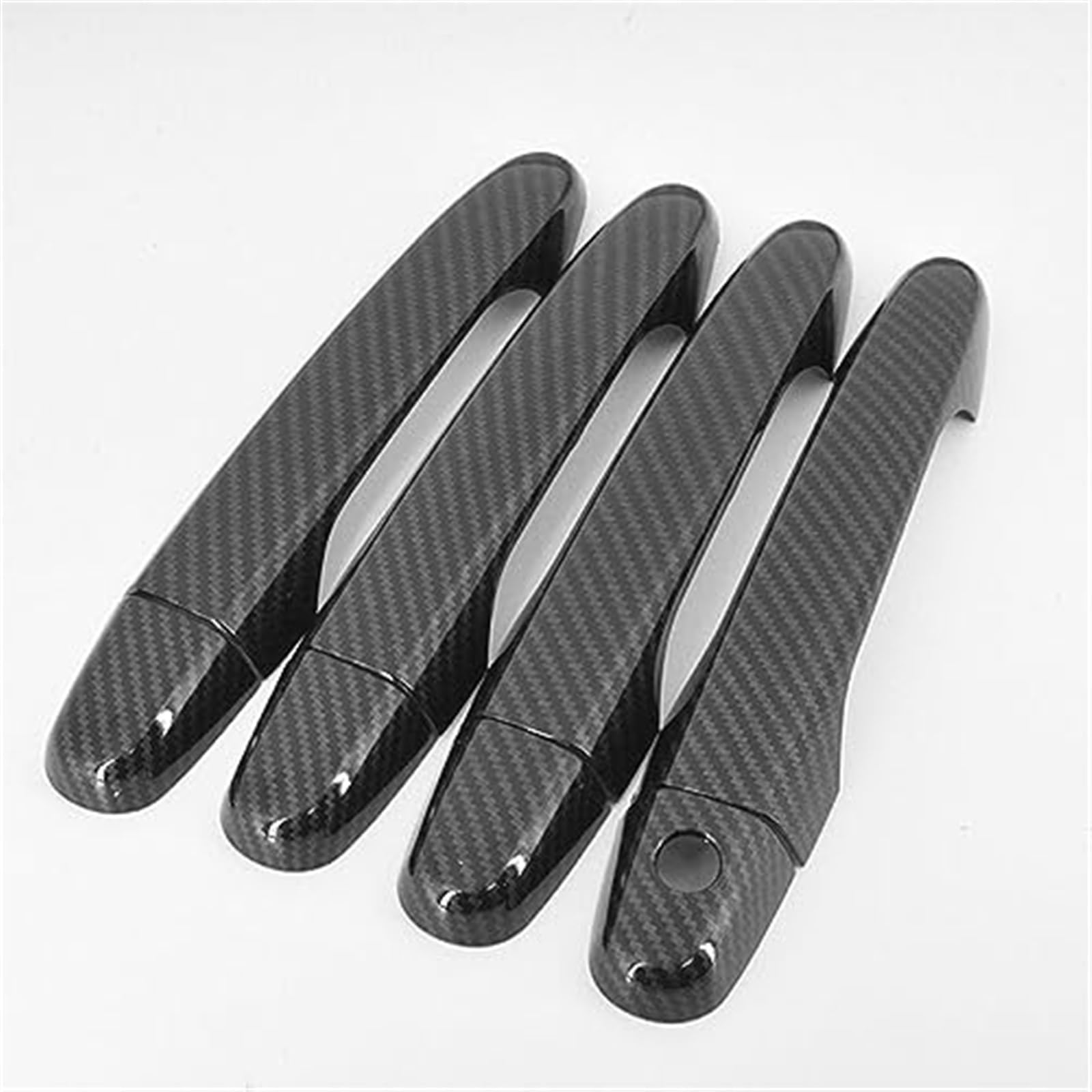 XEBRAD for Civic, 2012 2013 2014 2015 2016 Chrom-Kohlefaser-Autotürgriffabdeckungen Zierleisten Styling-Zubehör Autotürgriffabdeckung(Black Carbon 0 Button) von XEBRAD