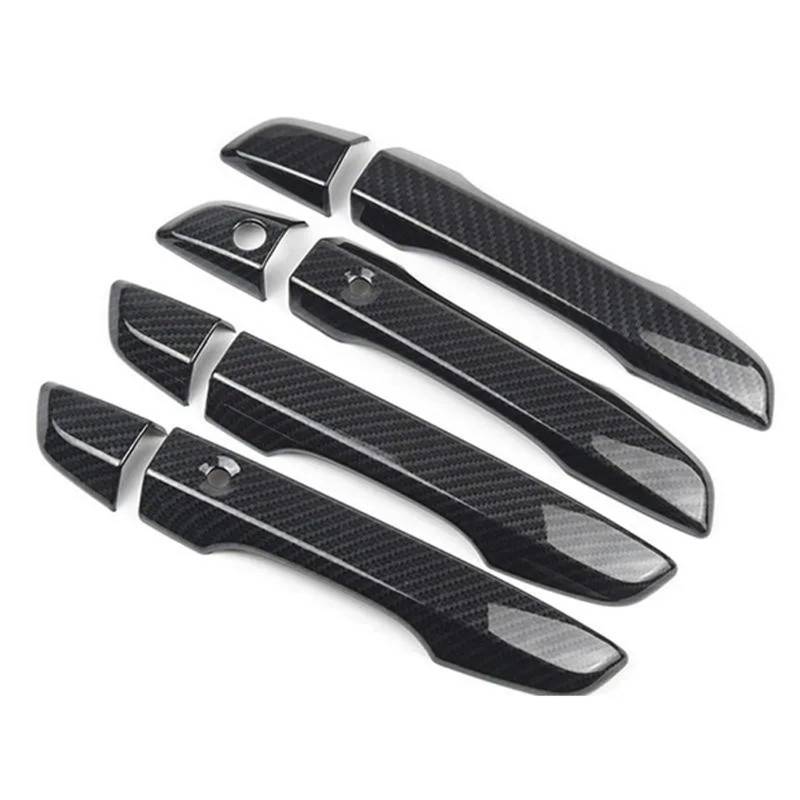 XEBRAD for Civic, 2016 2017 2018 2019, Chrom-Carbonfaser-Stil, Türgriffabdeckung, Zierleiste, Overlay, Auto-Styling-Formteil Türgriffabdeckung aus Carbonfaser(Black 2 Buttons) von XEBRAD