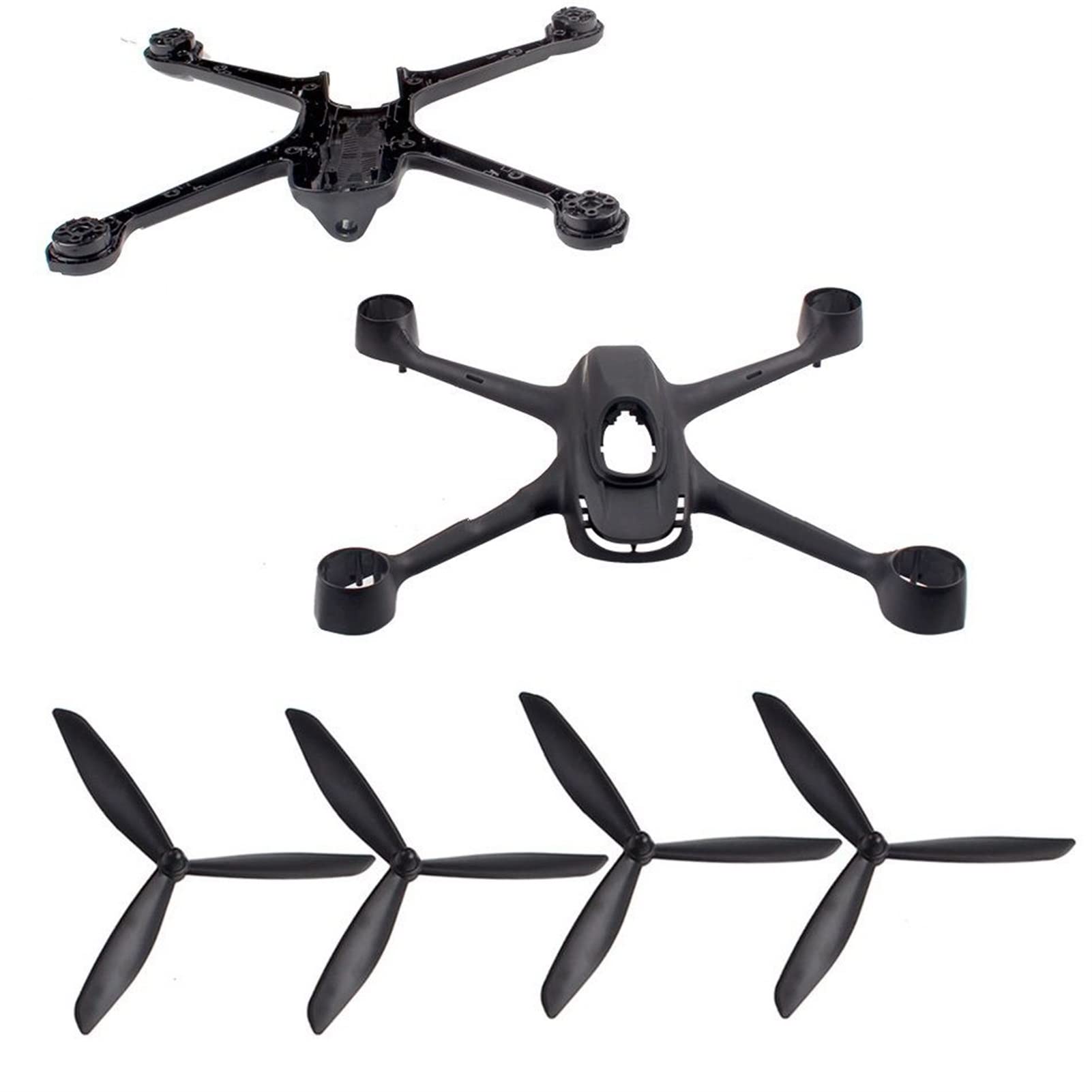 XEBRAD for H501S X4 RC Quadcopter Flugzeugkörperteile Dreieck Klinge Fernbedienung Flugzeugkörperteile Bürstenlose Drohnenpropeller(Black) von XEBRAD