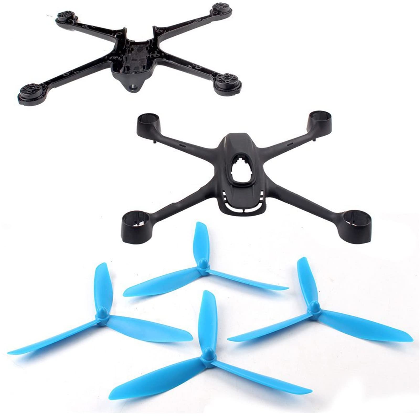 XEBRAD for H501S X4 RC Quadcopter Flugzeugkörperteile Dreieck Klinge Fernbedienung Flugzeugkörperteile Bürstenlose Drohnenpropeller(Blue) von XEBRAD
