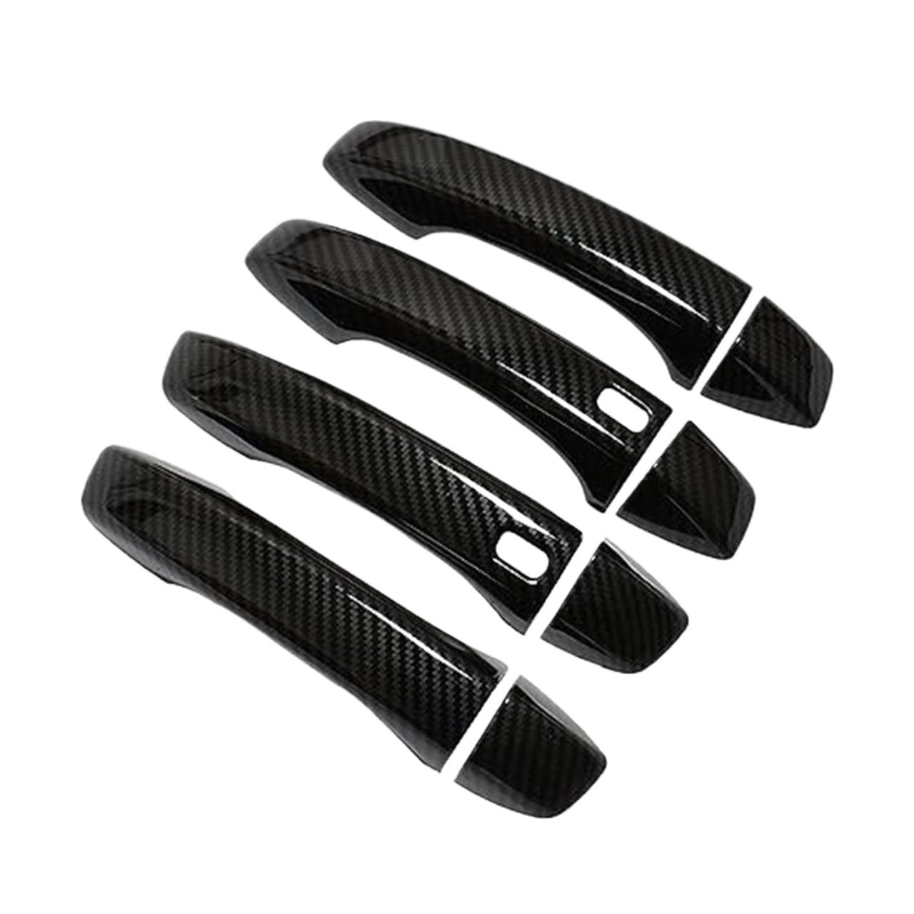 XEBRAD for MG, ZS 2017 2018 2019 2020 2021 2022 Kohlefaser Chrom Autotürgriffe Abdeckung Zierleiste Styling Aufkleber Autozubehör Autotürgriffabdeckung(Black Carbon 2 Buttons) von XEBRAD