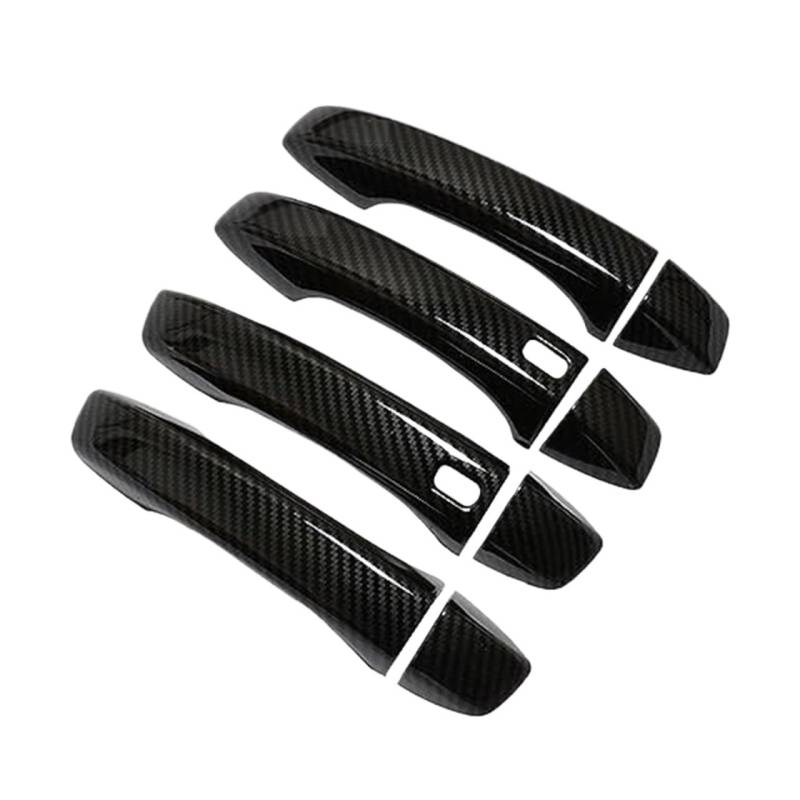 XEBRAD for MG, ZS 2017 2018 2019 2020 2021 2022 Kohlefaser Chrom Autotürgriffe Abdeckung Zierleiste Styling Aufkleber Autozubehör Autotürgriffabdeckung(Black Carbon 2 Buttons) von XEBRAD