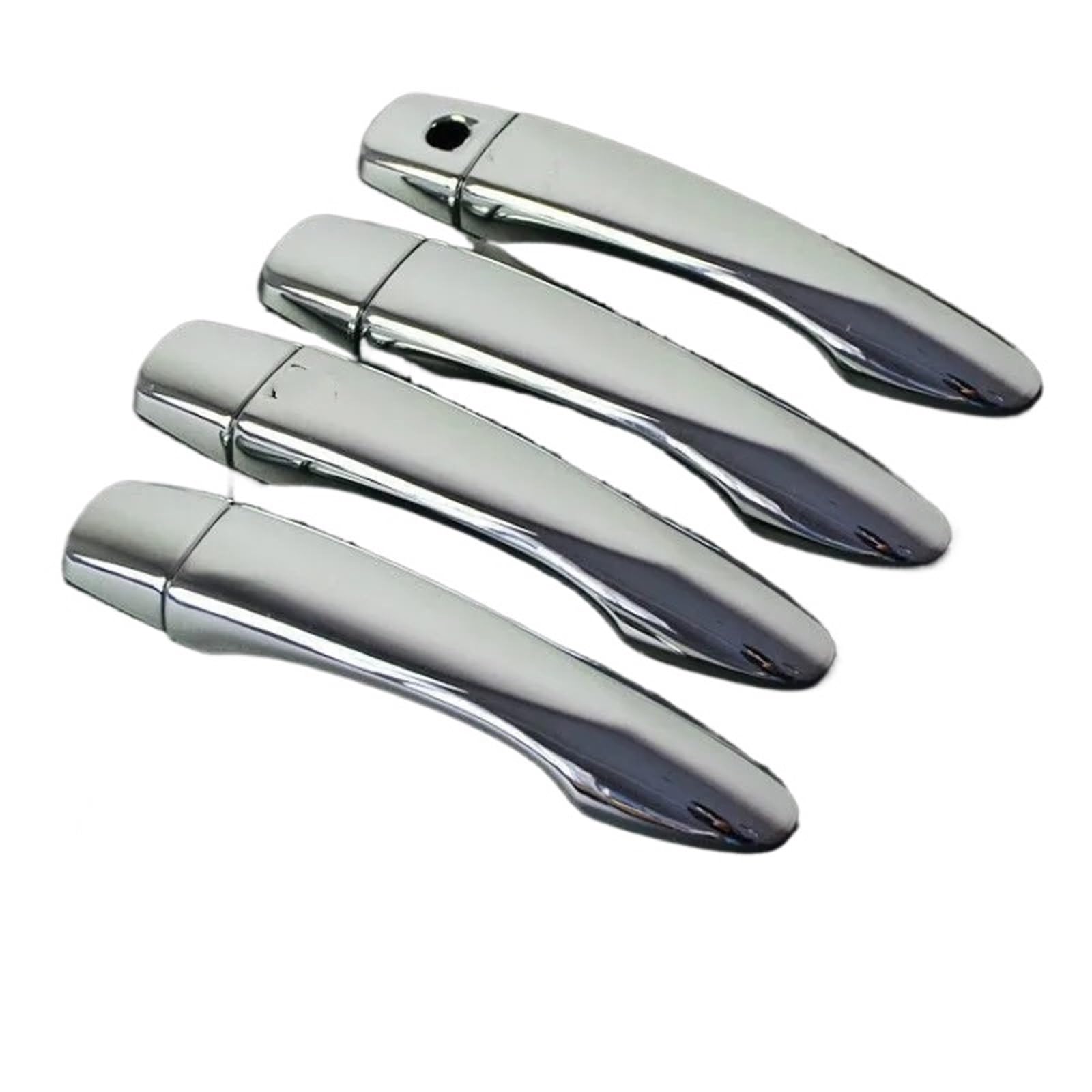 XEBRAD for Nissan, Versa Tiida 2019 2020 2021 2022 Carbon Fiber Chrome TÜRGRIFF Abdeckung FANGKAPPE ZIERLEISTE ZUBEHÖR Türgriffabdeckung aus Carbonfaser(Silver no Button) von XEBRAD