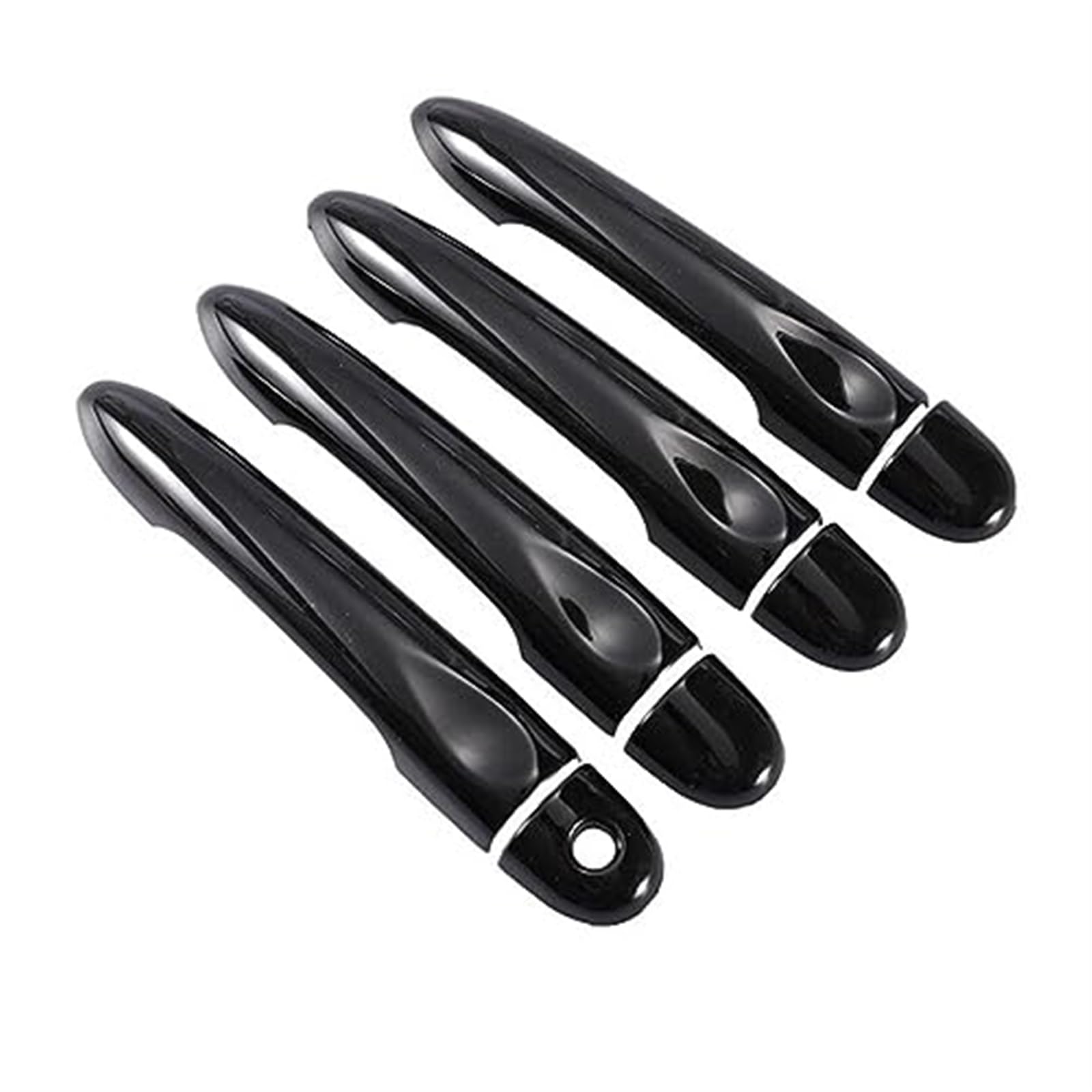 XEBRAD for Renault, Megane 3 MK3 III 2008 2009 2010 2011 2012 2013 2014 2016, glänzend schwarz, Autotürgriffabdeckung, Zierleiste, Styling-Zubehör Autotürgriffabdeckung(Black 4dr 1 Key No Button) von XEBRAD