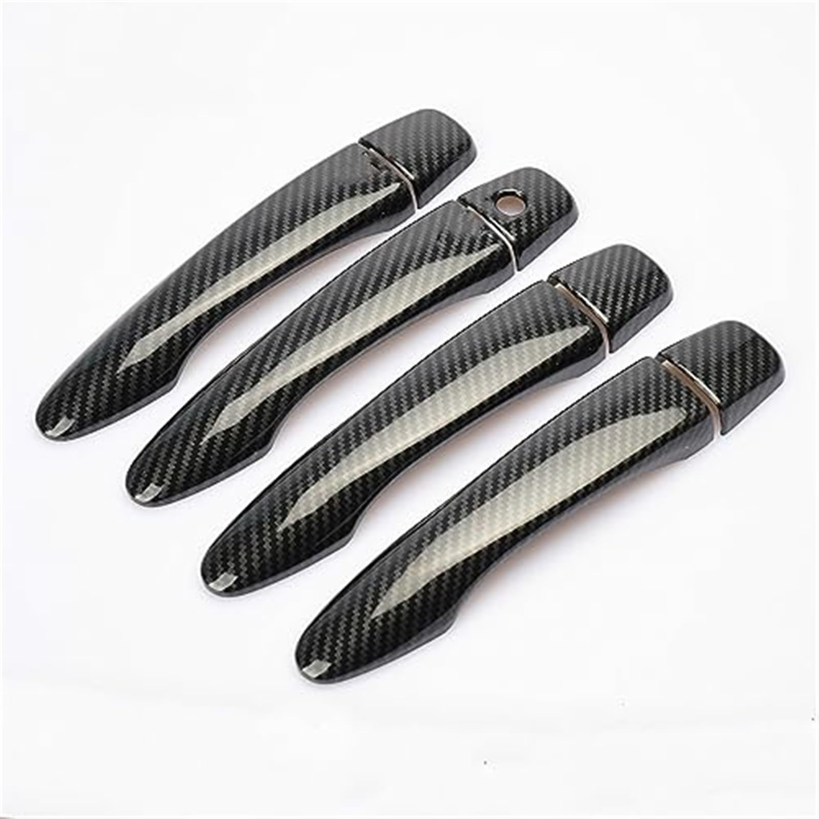 XEBRAD for Renault, for Samsung, QM6 2016 2017 2018 2019 2020 Carbon Fiber Chrom Türgriffabdeckung Fangkappe Zierleiste Zubehör Autotürgriffabdeckung(Black Black No Button) von XEBRAD