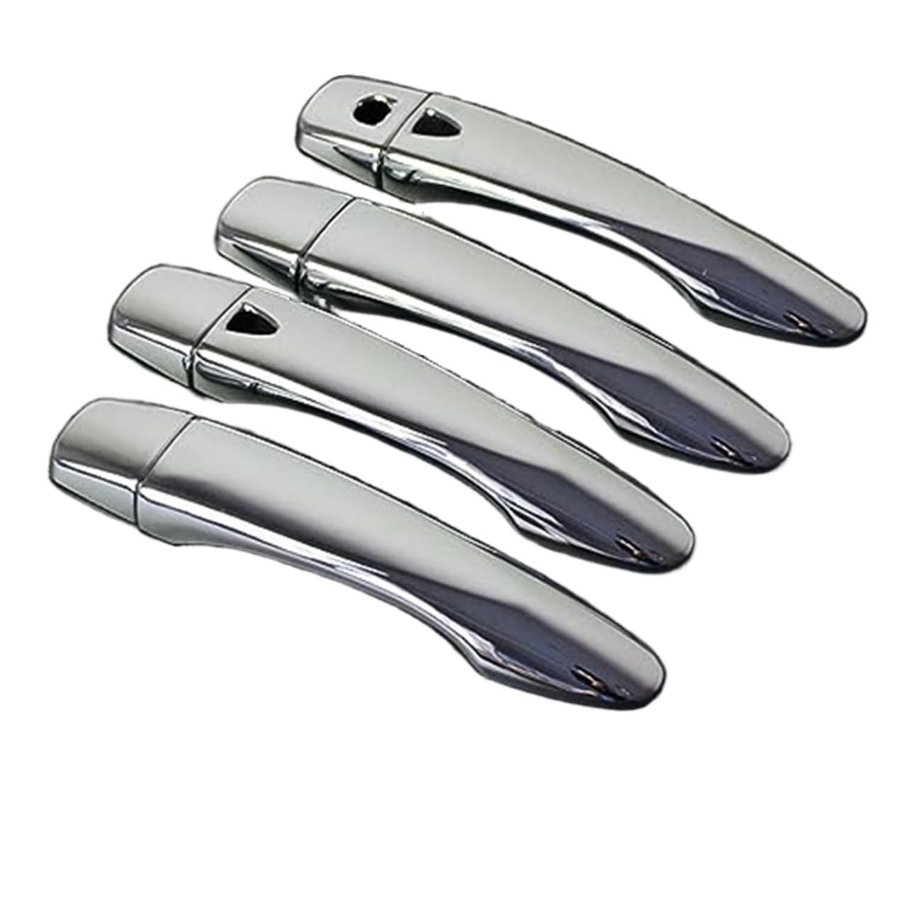 XEBRAD for Renault, for Samsung, QM6 2016 2017 2018 2019 2020 Carbon Fiber Chrom Türgriffabdeckung Fangkappe Zierleiste Zubehör Autotürgriffabdeckung(Black Silver 2 Buttons) von XEBRAD