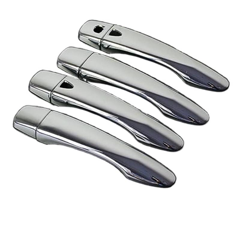 XEBRAD for Renault, for Samsung, QM6 2016 2017 2018 2019 2020 Carbon Fiber Chrom Türgriffabdeckung Fangkappe Zierleiste Zubehör Autotürgriffabdeckung(Black Silver 2 Buttons) von XEBRAD