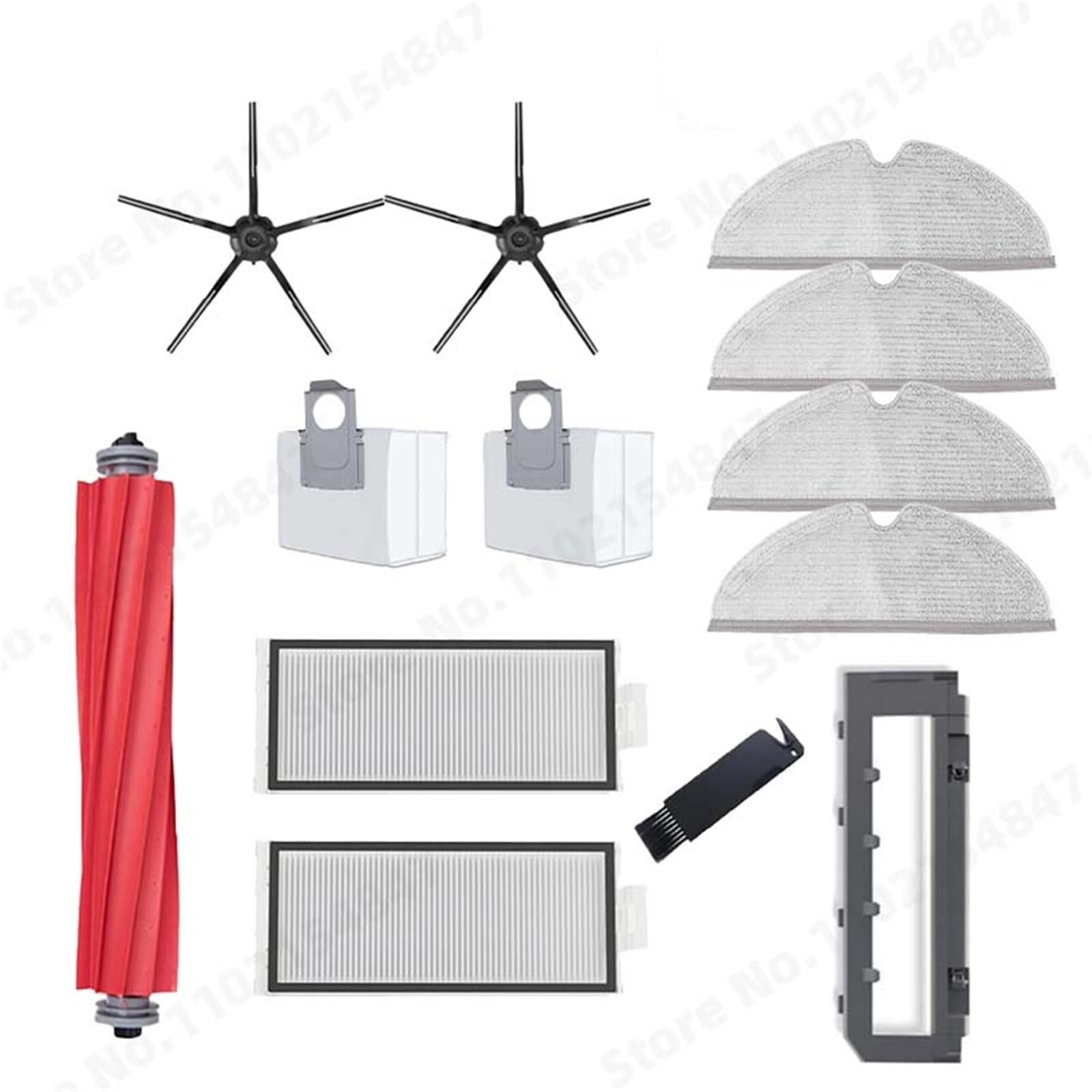 XEDLAMP, for Roborock, Q7 Max+ Q7 Plus Q7 Max Plus T8 Hauptseitenbürste Hepa-Filter Mopphalterung Wasser, for Tank, Staubbox Staubsaugerzubehör Staubsauger-Staubsammler(Black Suit 7) von XEDLAMP