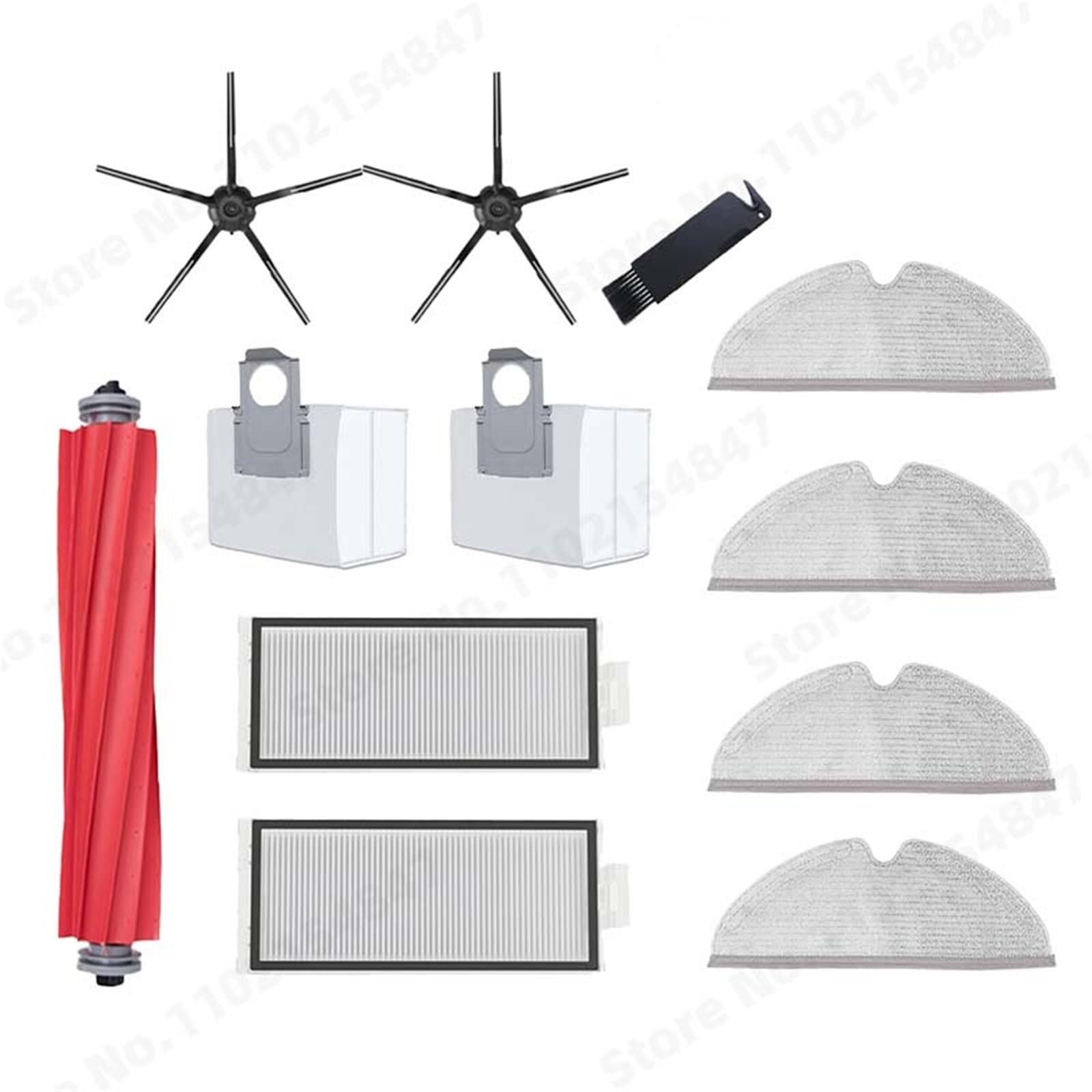 XEDLAMP, for Roborock, Q7 Max+ Q7 Plus Q7 Max Plus T8 Hauptseitenbürste Hepa-Filter Mopphalterung Wasser, for Tank, Staubbox Staubsaugerzubehör Staubsauger-Staubsammler(Black Suit 8) von XEDLAMP