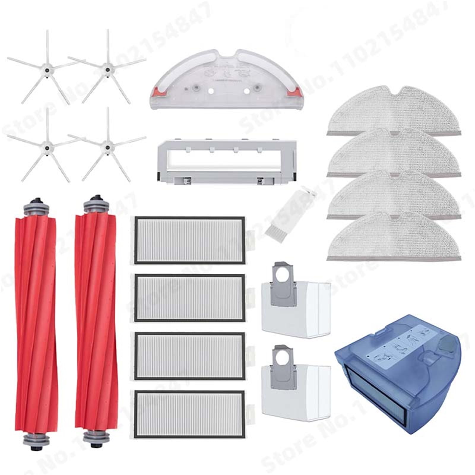 XEDLAMP, for Roborock, Q7 Max+ Q7 Plus Q7 Max Plus T8 Hauptseitenbürste Hepa-Filter Mopphalterung Wasser, for Tank, Staubbox Staubsaugerzubehör Staubsauger-Staubsammler(White Suit 1) von XEDLAMP