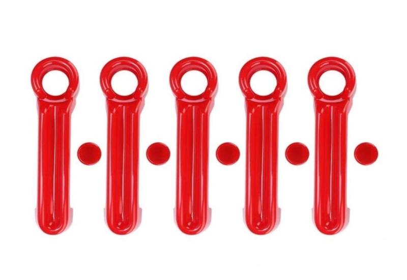 XEDLAMP 10 Stück ABS-Auto-Außentürgriffabdeckungsverkleidung, for Jeep, Wrangler JK 2007–2017 Autotürgriffabdeckung Abdeckung für Außentürgriffe(Red) von XEDLAMP