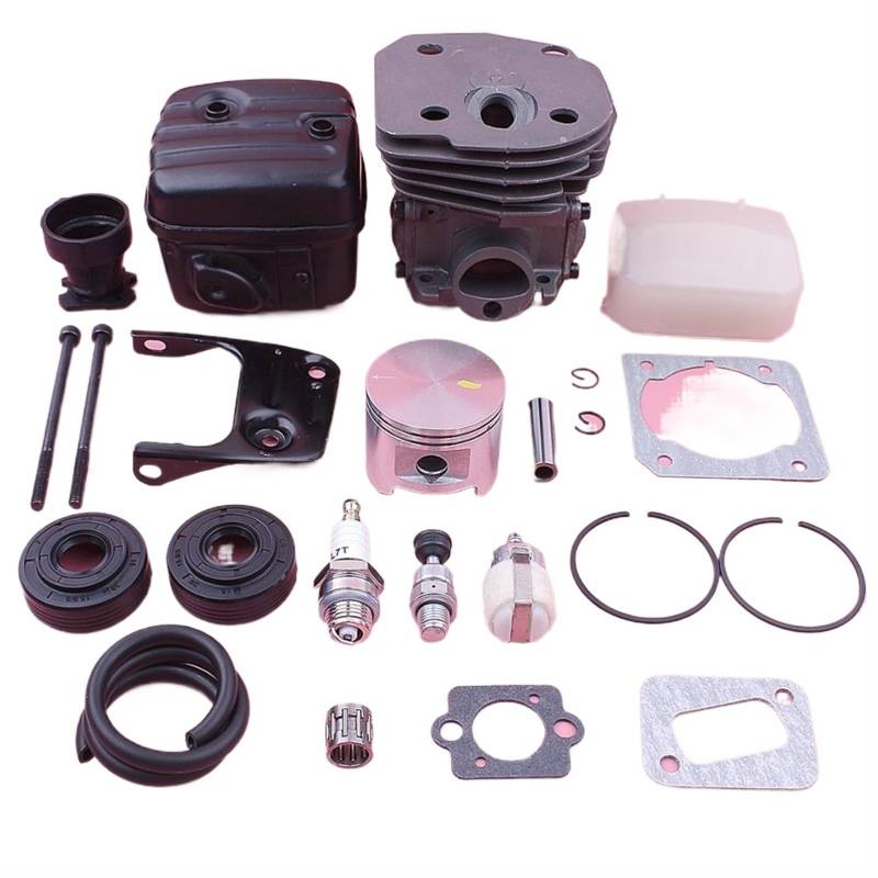 XEDLAMP 45-mm-Zylinderkolben-Schalldämpfer-Kit, for Husqvarna 353 350 351 346 345 340 Kettensäge 537253002 503862803 Luft-Kraftstofffilter-Vergaserdichtungen Zylinderkolben für Gartengeräte von XEDLAMP