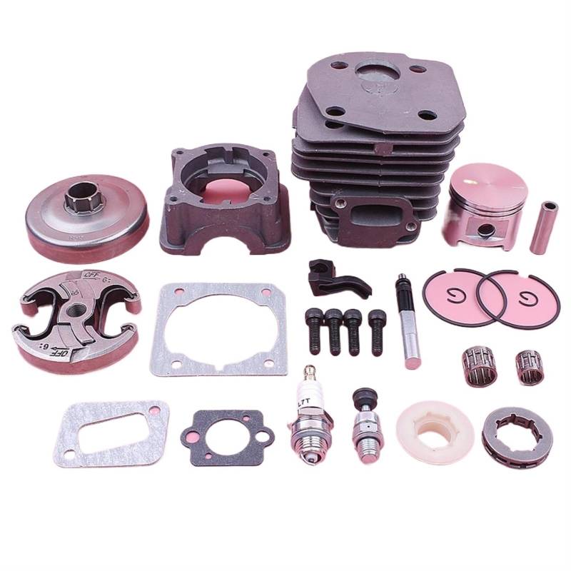 XEDLAMP 45-mm-Zylinderkopf-Pan-Basissatz, for Husqvarna 350 351 353 346XP 537253002 503 88 59 01 503980002 W Kolbenkupplungstrommel-Kettenrad Zylinderkolben für Gartengeräte von XEDLAMP
