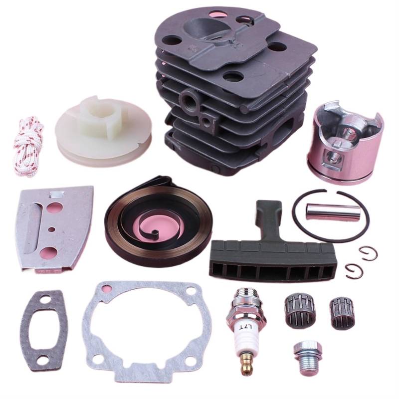 XEDLAMP 46mm Zylinder Kolben Kit Rückstoßstarter Riemenscheibe Federgriff Griffseil, for Husqvarna 55 51 Kettensäge Ersatzteil Бензопила Zylinderkolben für Gartengeräte von XEDLAMP