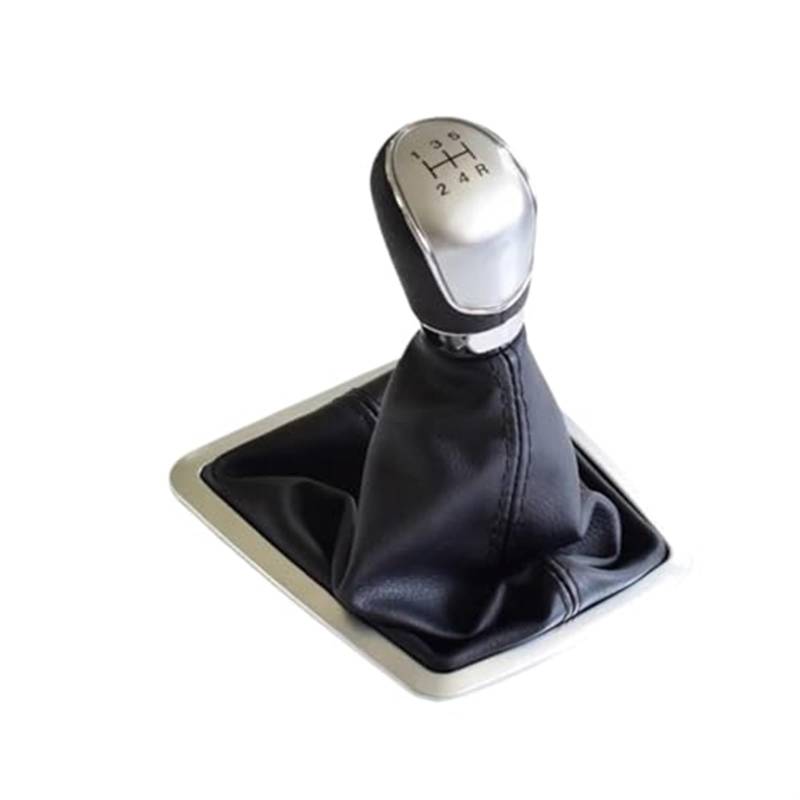 XEDLAMP 5/6-Gang-Auto-Schaltknauf-Hebelmanschettenabdeckung, for Ford, for Focus, 2 MK2 FL C-MAX 2006–2011 for MK3 MK4 MK7 Galaxy Handbuch mit Gamasche Schaltsack(Black Silver-5 Speed) von XEDLAMP