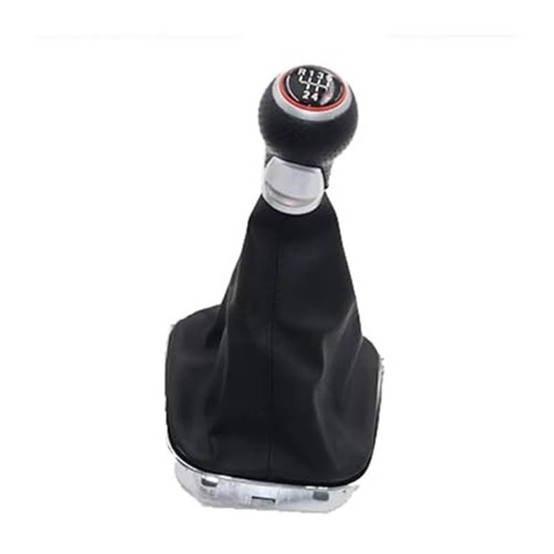 XEDLAMP 5 6 Gang Silber Rot Auto Shift Schaltknauf Hebel Gaitor Kofferraumabdeckung, for VW, for Golf, 5 MK5 R32 GTD GTI 2004-2009 Abdeckung für den Schaltknauf(Black R12345 one Set) von XEDLAMP
