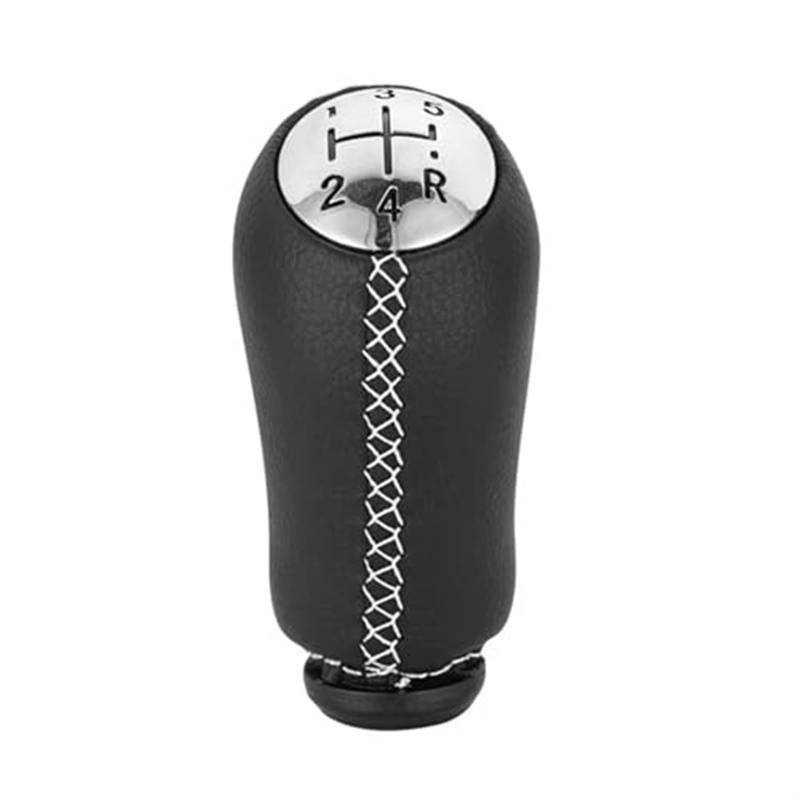 XEDLAMP 5-Gang-Schaltknauf-Abdeckung, for Renault, Megane II Clio III Scenic II Kangoo 2009, Auto-Schalthebel-Griff-Stabkopf Schaltsack(Black White Line) von XEDLAMP