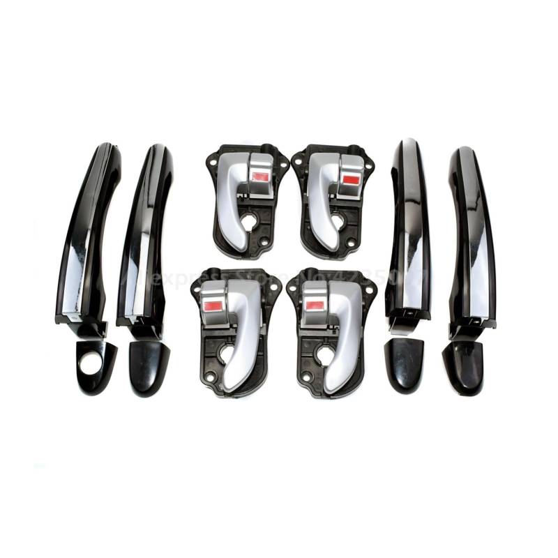 XEDLAMP 8PCS Auto Außen Innen Türgriffe Vorne Hinten Links Rechts, for Hyundai, Azera 2006 2007 2008 2009 2010 2011 836523L000 826523L000 82610-3L000 Abdeckung für Außentürgriffe von XEDLAMP