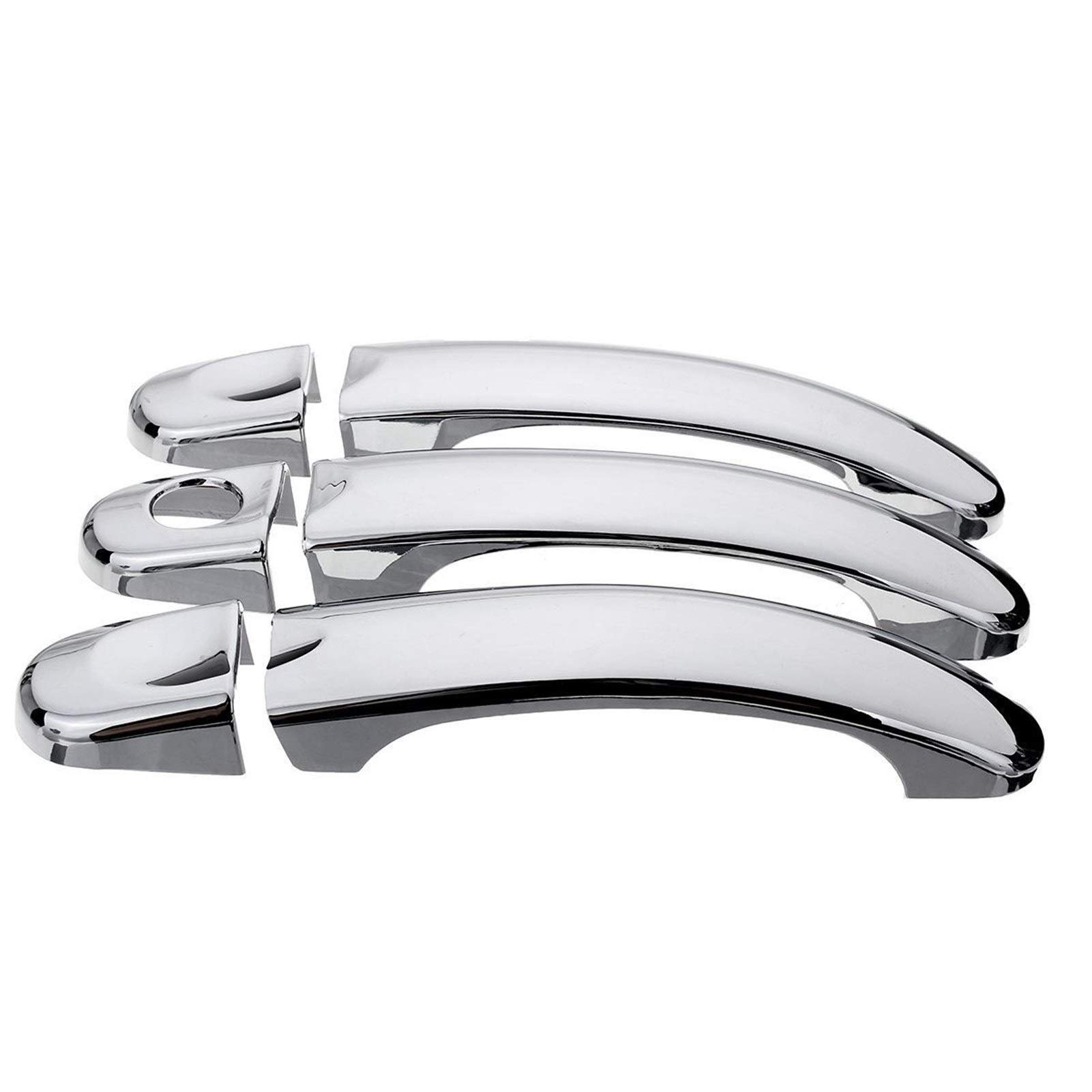 XEDLAMP ABS Carbon Autotürgriffabdeckungen Zierleisten, for VW, Transporter T5 2003-2015 T6 2016, for Caddy, Vans, for Multivan, Aufkleber Abdeckung für Außentürgriffe(Chrome 6pcs) von XEDLAMP