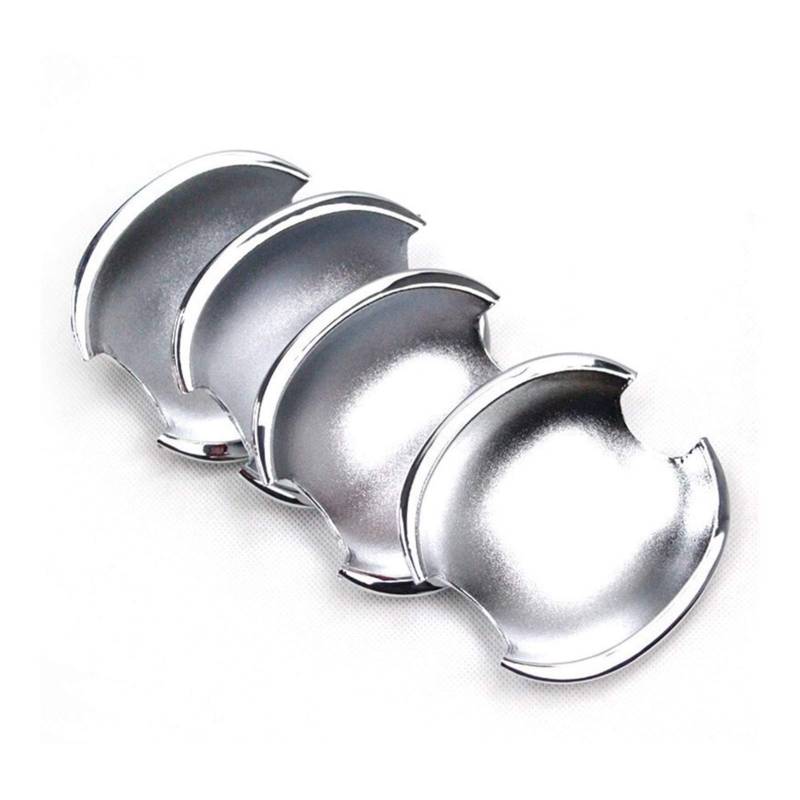 XEDLAMP ABS-Chrom-Auto-Seitentürgriff-Abdeckungs-Cup-Bowl-Zieraufkleber, for VW, for Polo, 2010–2017, Auto-Außentürgriff-Abdeckungs-Zierleiste Abdeckung für Außentürgriffe(Bowl) von XEDLAMP