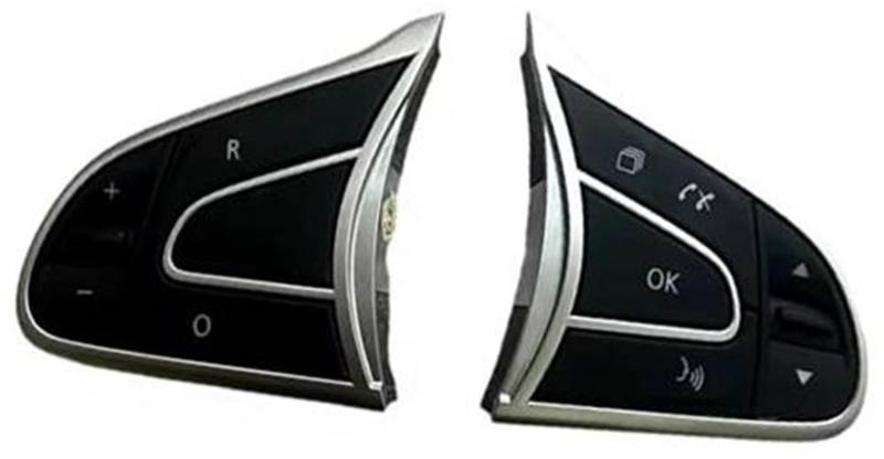 XEDLAMP Auto-Tempomat-Knopf, Koleos 2016 2017 2018 2019 2020 2021 2022 2023, Auto-Lenkrad, multifunktionaler Audio-Lautstärkeregler-Knopfschalter Auto-Lenkradschalter-Kit(Black 1 Pair) von XEDLAMP