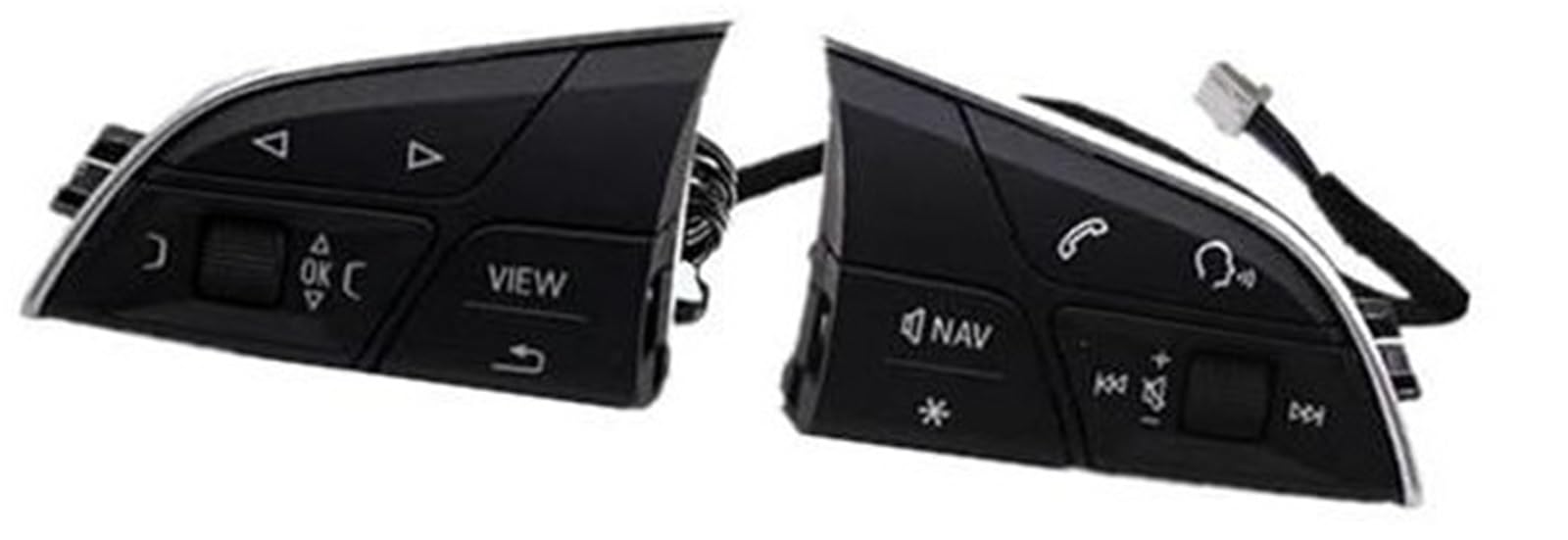 XEDLAMP Auto-Tempomat-Knopf Q5 A4 B9 2018 2019 2020 Auto-Multifunktions-Lenkrad-Knopfschalter MFSW-Schlüsselknopf mit Heizungs-Innenraumzubehör Auto-Lenkradschalter-Kit(Black No Heating) von XEDLAMP