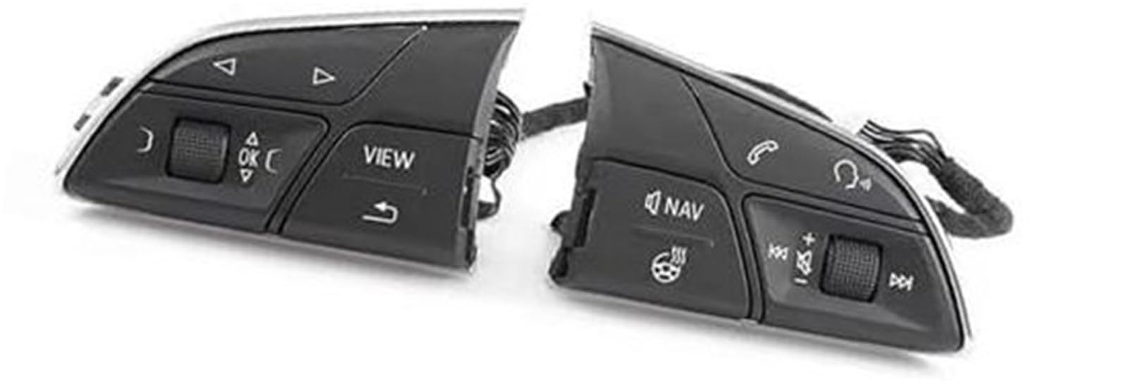 XEDLAMP Auto-Tempomat-Knopf Q5 A4 B9 2018 2019 2020 Auto-Multifunktions-Lenkrad-Knopfschalter MFSW-Schlüsselknopf mit Heizungs-Innenraumzubehör Auto-Lenkradschalter-Kit(Black with Heating) von XEDLAMP