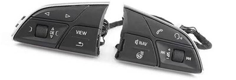 XEDLAMP Auto-Tempomat-Knopf Q5 A4 B9 2018 2019 2020 Auto-Multifunktions-Lenkrad-Knopfschalter MFSW-Schlüsselknopf mit Heizungs-Innenraumzubehör Auto-Lenkradschalter-Kit(Black with Heating) von XEDLAMP