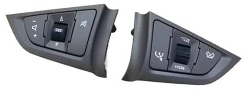 XEDLAMP Auto-Tempomat-Taste, for Buick, for Hideo 2010 2011 2012 2013 2014 2015, Auto-Lenkrad, multifunktionaler Audio-Lautstärkeregler-Tastenschalter 13360819 Auto-Lenkradschalter-Kit(Black 1 Pair) von XEDLAMP