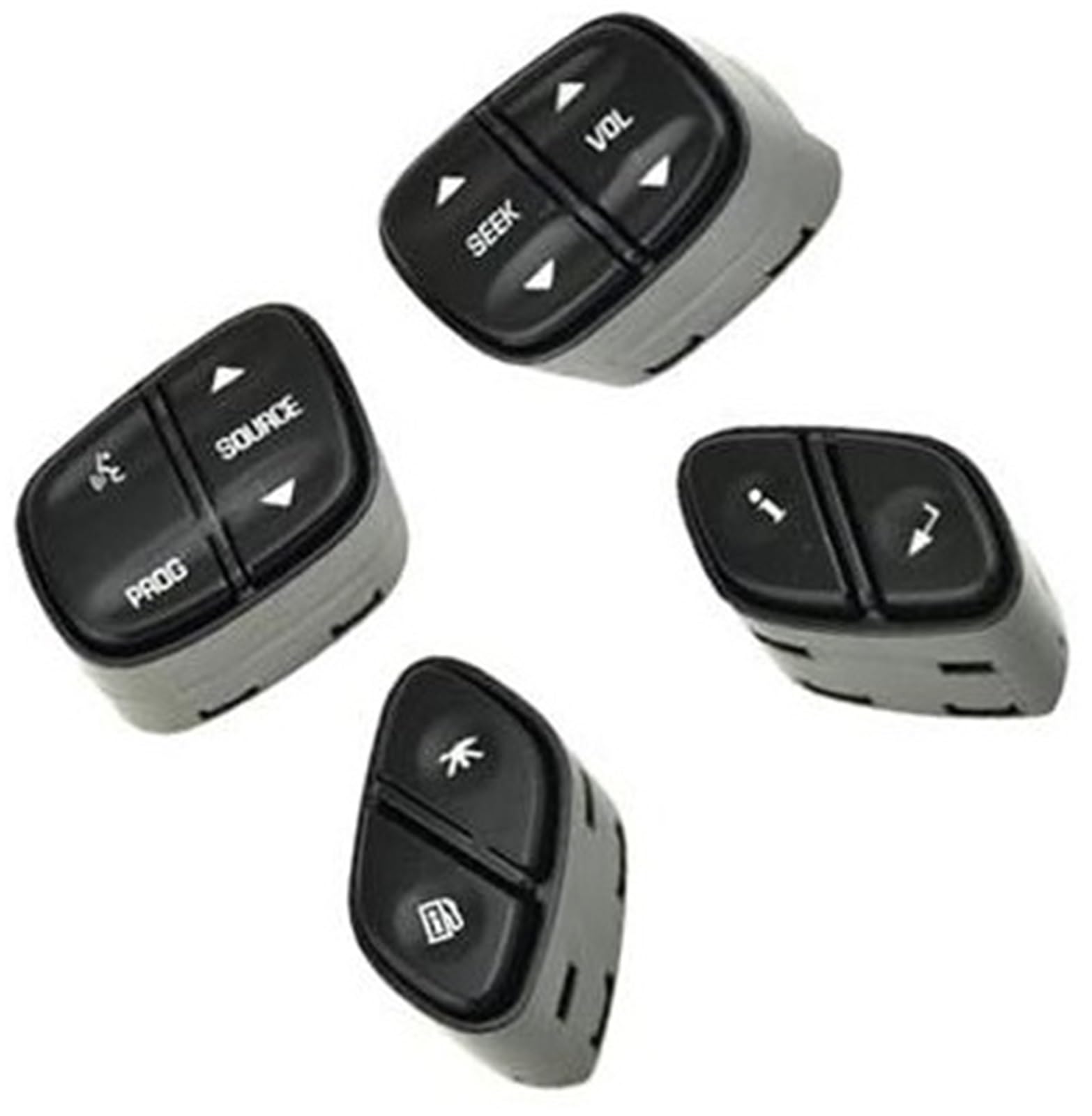 XEDLAMP Auto-Tempomat-Taste, for Cadillac, for Escalade 2003 2004 2005 2006, Auto-Lenkrad-Lautstärkeregler-Schalter, Taste 1999443, Radio-Quellenschalter 1999442 Auto-Lenkradschalter-Kit(Black Set) von XEDLAMP