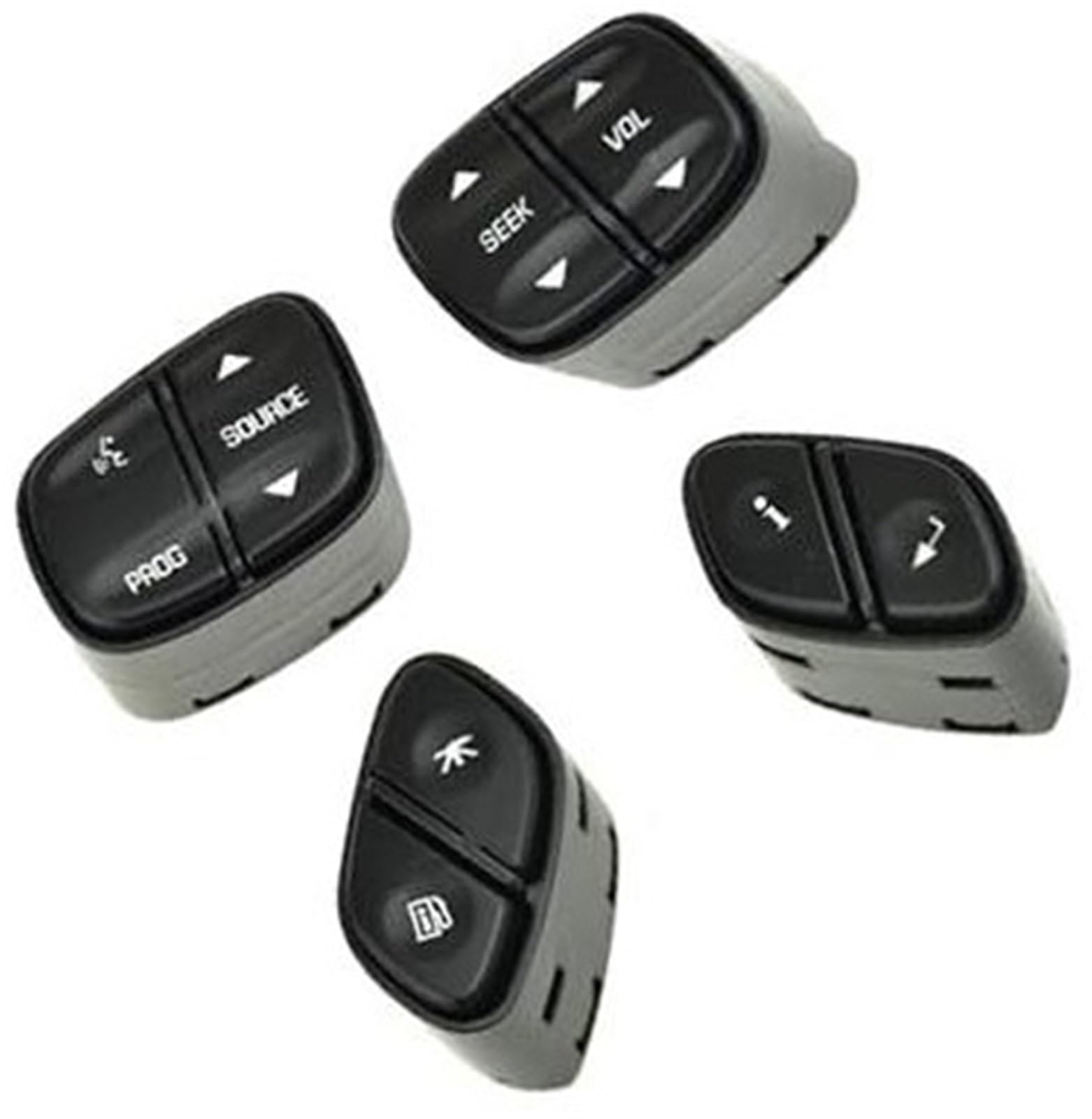 XEDLAMP Auto-Tempomat-Taste, for Chevrolet, for Tahoe, for Silverado 1999442, Auto-Lenkrad-Radio-Quellenschalter, Licht-Lautstärke-Steuerschalter-Taste 1999443 Auto-Lenkradschalter-Kit(Black Set) von XEDLAMP