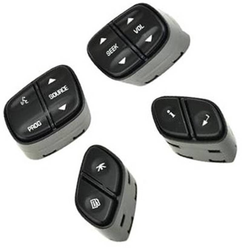 XEDLAMP Auto-Tempomat-Taste, for Chevrolet, for Tahoe, for Silverado 1999442, Auto-Lenkrad-Radio-Quellenschalter, Licht-Lautstärke-Steuerschalter-Taste 1999443 Auto-Lenkradschalter-Kit(Black Set) von XEDLAMP