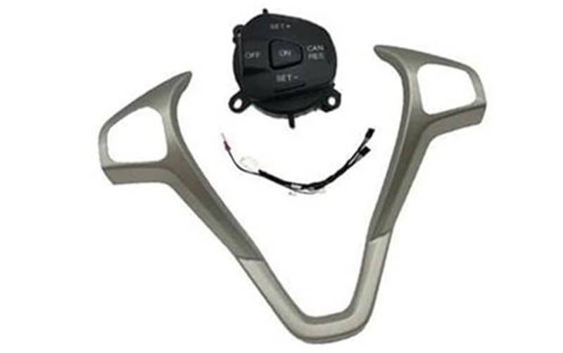 XEDLAMP Auto-Tempomat-Taste, for Fiesta, MK7 MK8 ST, for Ecosport, 2013, Multifunktions-Lautstärkeregler, Auto-Lenkrad-Tempomat-Schalter-Taste Auto-Lenkradschalter-Kit(Black Set) von XEDLAMP