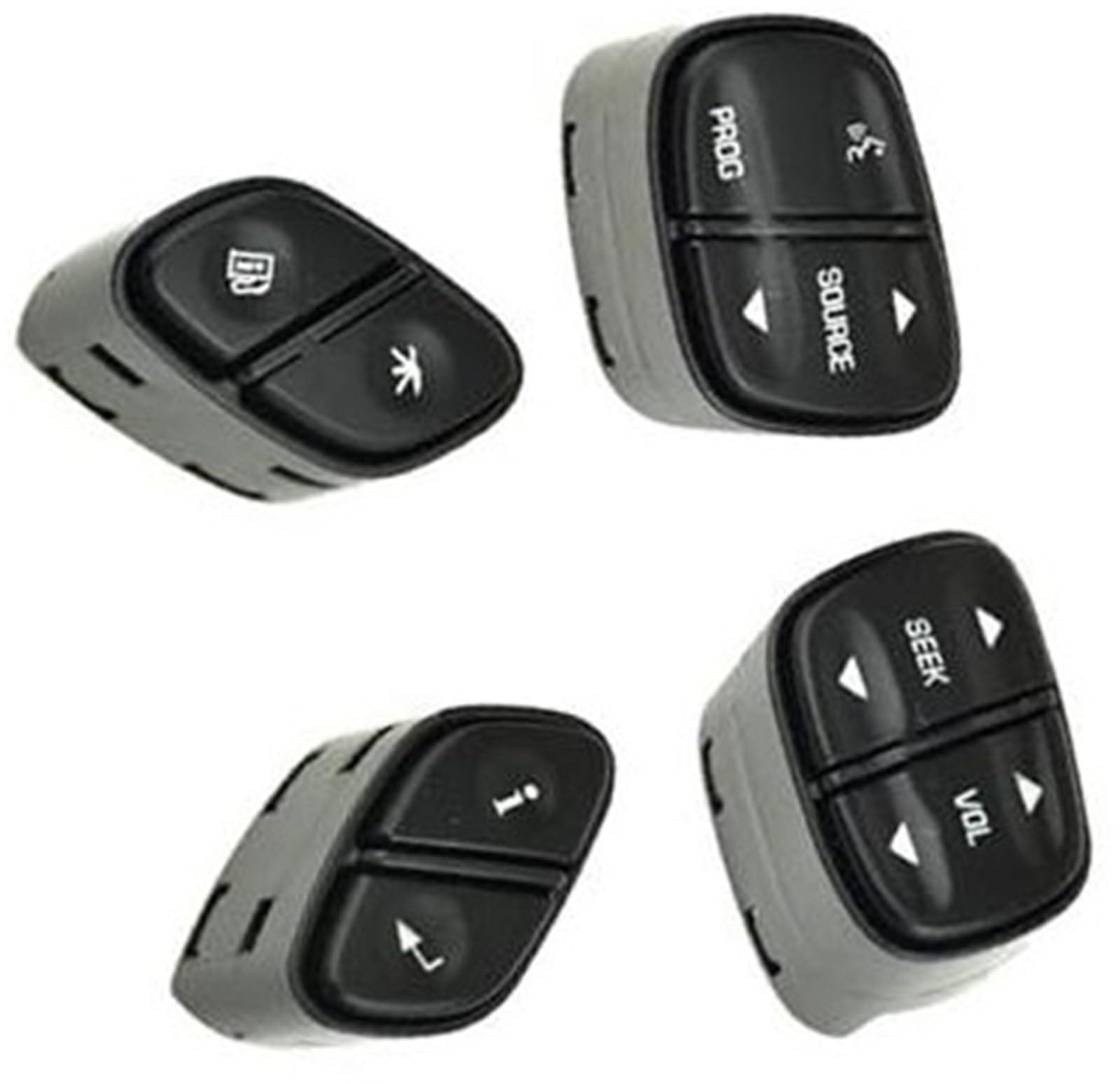 XEDLAMP Auto-Tempomat-Taste, for GMC, for Yukon 2003–2006, for Envoy, Auto-Lenkrad-Radio-Quellenschalter, Licht-Lautstärke-Steuerschalter-Taste 1999442 1999443 Auto-Lenkradschalter-Kit(Black Set) von XEDLAMP