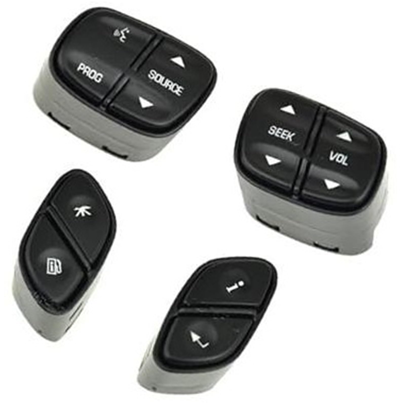 XEDLAMP Auto-Tempomat-Taste, for Hummer H2 2003 2004 2005 2006 2007 1999442, Auto-Innenzubehör, Licht-Lenkrad-Radio-Quellenschalter-Taste Auto-Lenkradschalter-Kit(Black Set) von XEDLAMP
