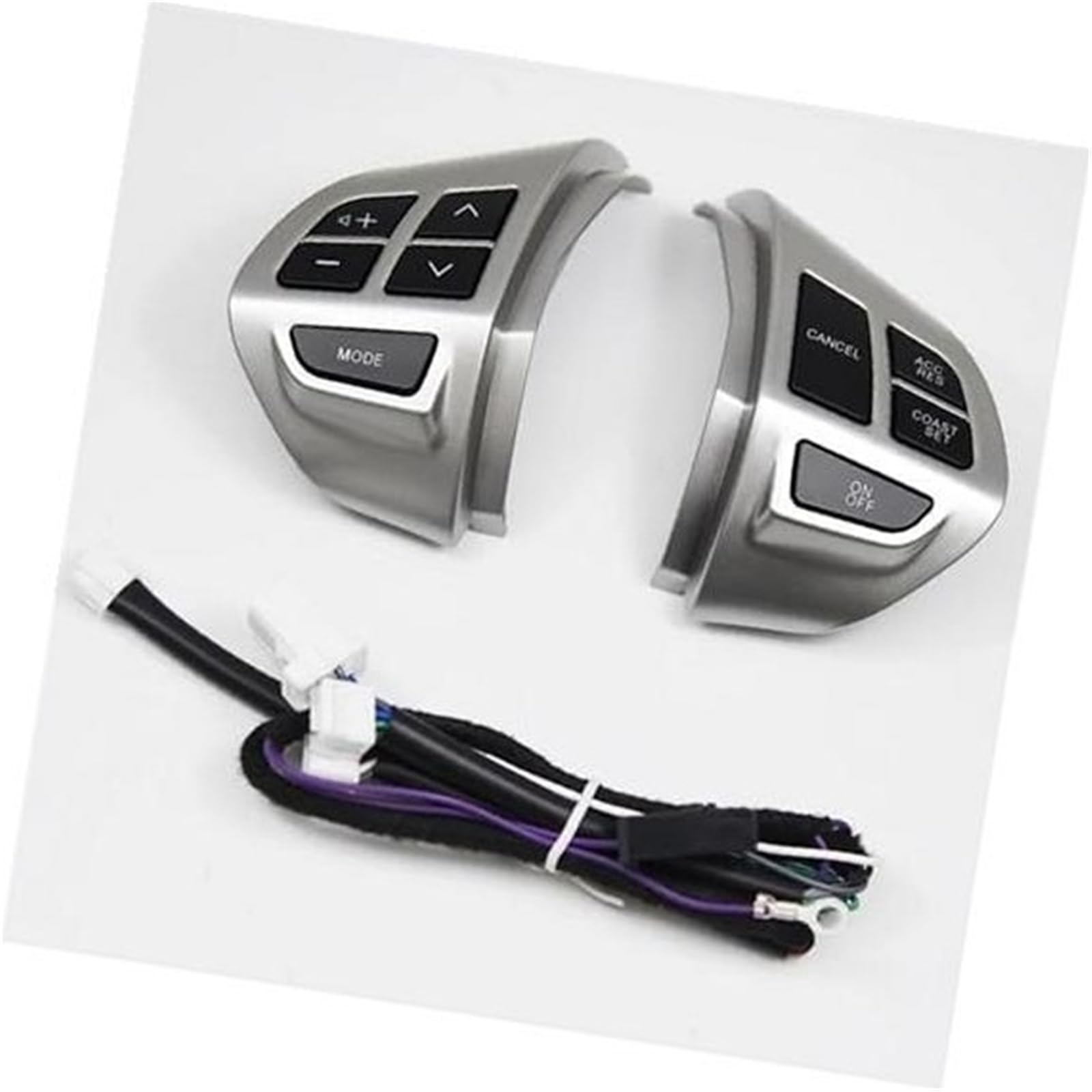 XEDLAMP Auto-Tempomat-Taste, for Mitsubishi, for Lancer, for Outlander, for ASX 2007 2008 2009 2010 2011, Auto-Lenkrad-Radio-Steuerschalter, Sound-Taste Auto-Lenkradschalter-Kit(Silver) von XEDLAMP