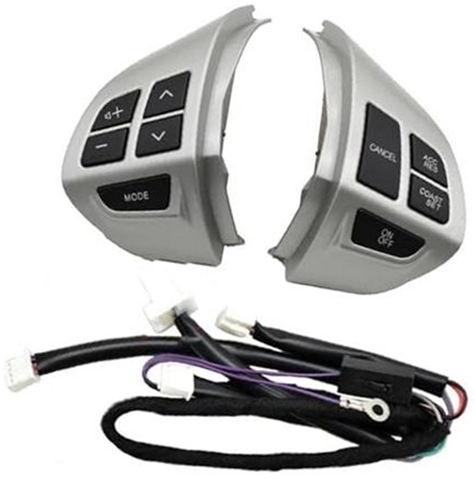 XEDLAMP Auto-Tempomat-Taste, for Peugeot, 4007 2007, for IOn 2011, Auto-Styling-Zubehör, Tasten, Multifunktions-Auto-Lenkrad-Steuertasten mit Kabeln Auto-Lenkradschalter-Kit(Black 10pins Set) von XEDLAMP