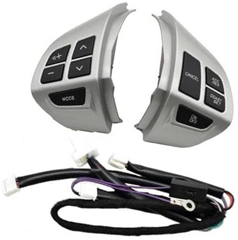XEDLAMP Auto-Tempomat-Taste, for Peugeot, 4007 2007, for IOn 2011, Auto-Styling-Zubehör, Tasten, Multifunktions-Auto-Lenkrad-Steuertasten mit Kabeln Auto-Lenkradschalter-Kit(Black 10pins Set) von XEDLAMP