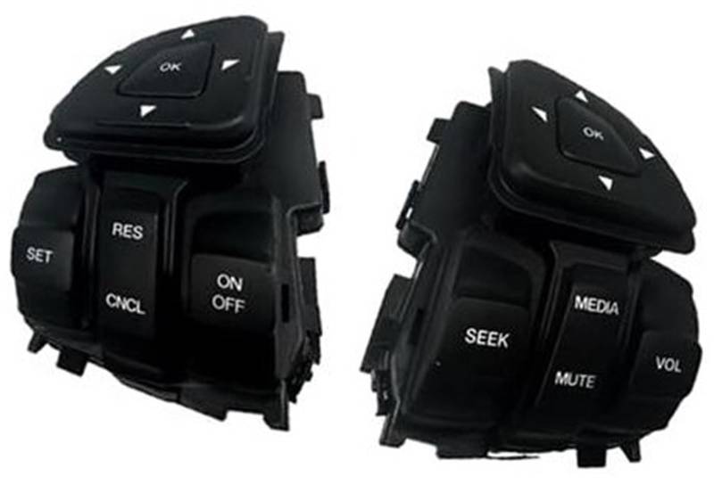 XEDLAMP Auto Tempomat Taste Flex 2013 2014 2015 2016 2017 2018 2019 Lenkrad Geschwindigkeit Cruise Radio Control Schalter Taste BT4T9E740AFW Auto-Lenkradschalter-Kit(Black 1 Pair) von XEDLAMP