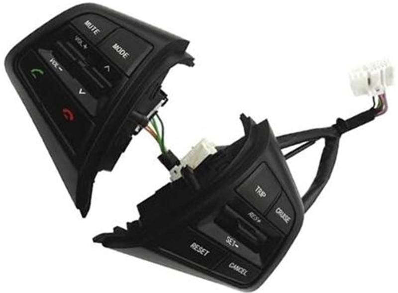 XEDLAMP Auto-Tempomattaste, for Hyundai, for Creta, for Ix25 1.6L 2.0L 96710C90004X Lenkrad-Tempomattasten 96700C90004X 96710C90104X Autozubehör Auto-Lenkradschalter-Kit(Black Set) von XEDLAMP