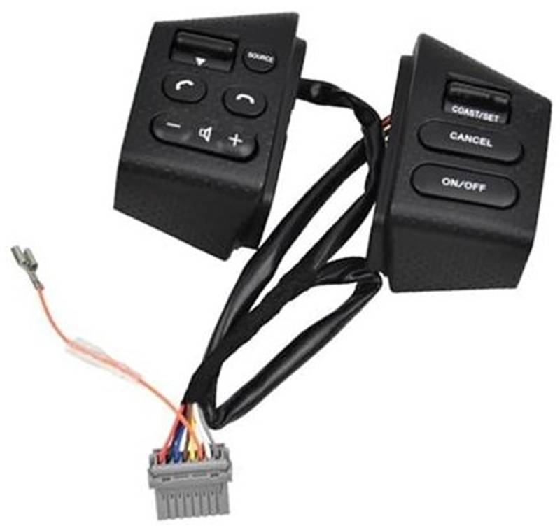 XEDLAMP Auto-Tempomattaste, for NISSAN, for LIVINA 2007 2008 2009 2010, for TIIDA, for SYLPHY. Auto-Styling-Tasten, Lenkrad-Steuertasten mit roter Hintergrundbeleuchtung Auto-Lenkradschalter-Kit(BLACK von XEDLAMP
