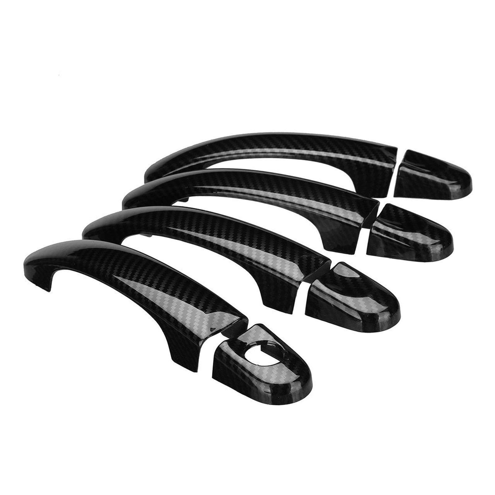 XEDLAMP Autotürgriffabdeckungen, for VW, Transporter T5 T6 2003–2009, Auto-Außentürgriffe, ABS, glänzend schwarz/Carbonschwarz Abdeckung für Außentürgriffe(B) von XEDLAMP