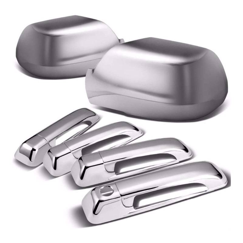XEDLAMP Chrom-Styling Chrom-Türgriffabdeckung und Spiegelabdeckungsset 05–10, for Jeep, Grand Cherokee 4-Türer Abdeckung für Außentürgriffe von XEDLAMP