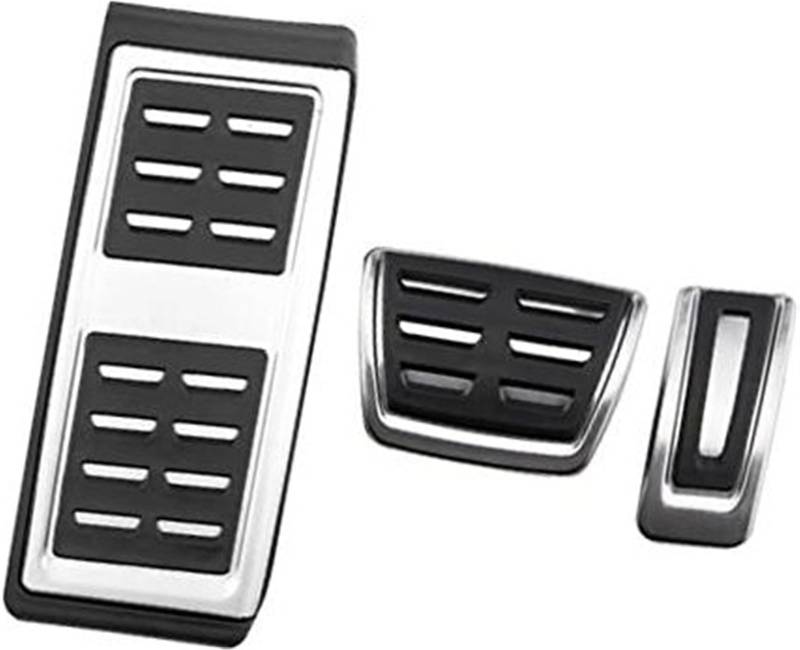 XEDLAMP LHD-Auto-Pedalabdeckung, for VW, for Seat, Arona 2017–2022, Edelstahl, Auto-Pedale, Bremspedal-Schutzpolster-Abdeckung Pedalzubehör für Autos(Black at with Rest) von XEDLAMP
