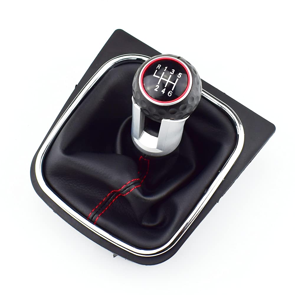 XEDLAMP Manueller Schaltknauf, Hebelstift, 5-6-Gang-Handball, Auto-Styling, for VW, for Volkswagen, for Golf 5 oder 6 MK5 oder 6 Auto-Schaltknauf(RED 6 Speed A) von XEDLAMP