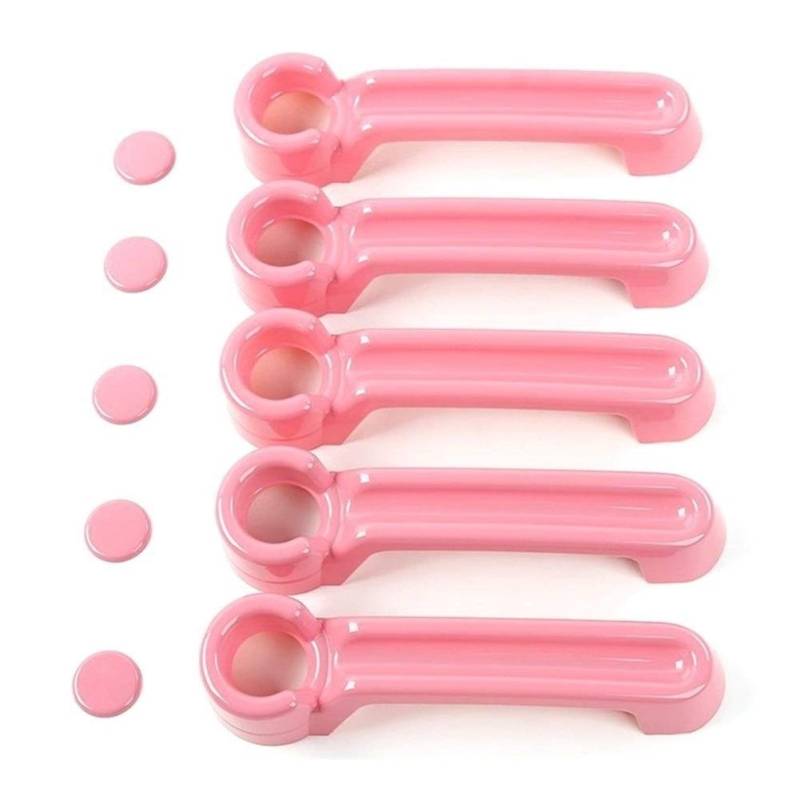 XEDLAMP Türgriffeinsätze-Abdeckungssatz & Heckklappengriffabdeckung 2007–2017, for Jeep, Wrangler JK 4-türiges Autozubehör (Pink) Abdeckung für Außentürgriffe von XEDLAMP