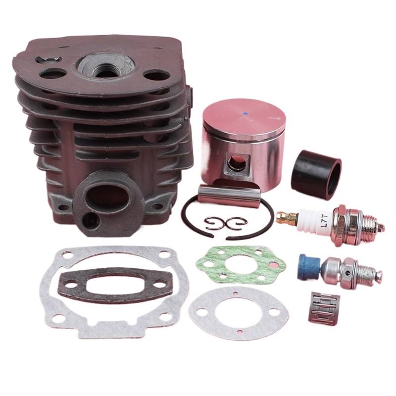 XEDLAMP Zylinder-Kolben-Kit, for Husqvarna 55 51 mit Dekompressionsventil, Ansaugmanschette, Dichtung, Nadellager, Zündkerzensatz, Kettensäge, 46 mm Zylinderkolben für Gartengeräte von XEDLAMP