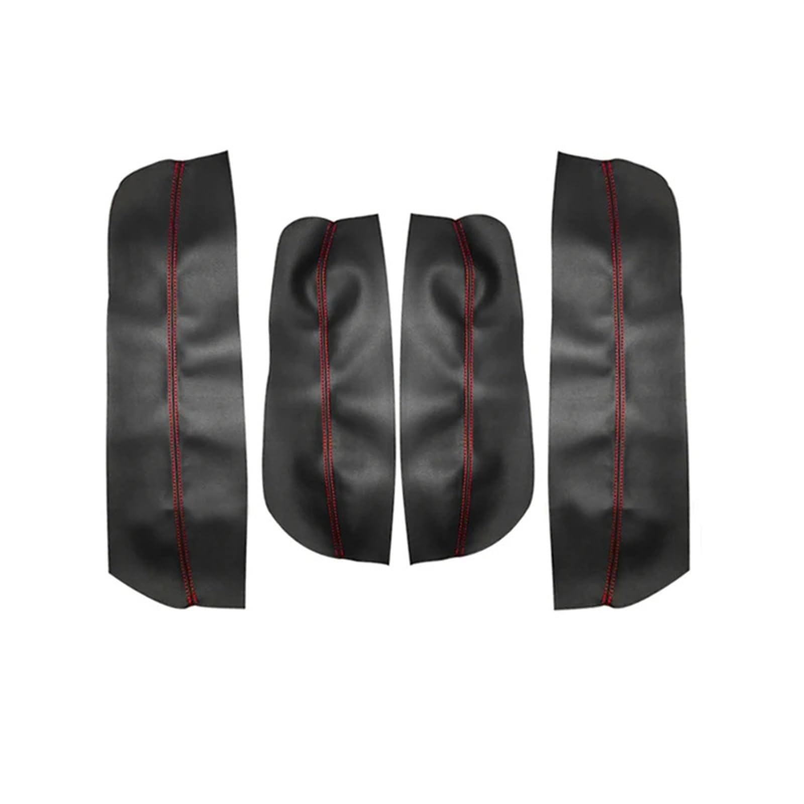 XEDLAMP for Peugeot, 3008 2011 2012 4 stücke Auto Innen Tür Armlehne Panel Mikrofaser Leder Abdeckung Dekor Auto-Innentürverkleidung(Black-red line) von XEDLAMP
